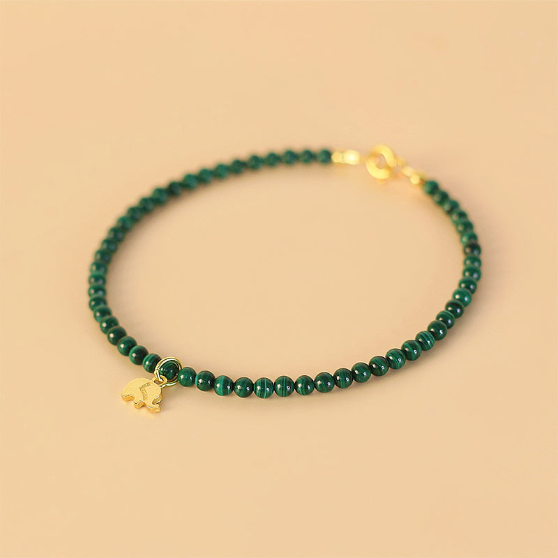 KarmaRipple's Authentic Malachite Elephant Anti-Anxiety Talisman Bracelet p8
