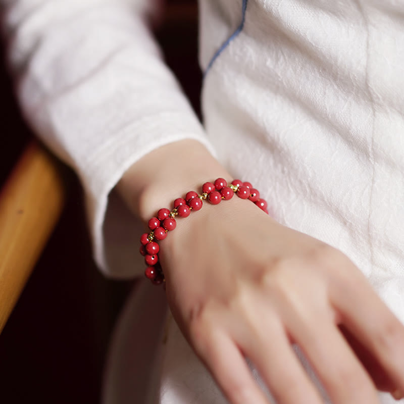 KarmaRipple's Authentic Cinnabar Beaded Blessing Bracelet p15