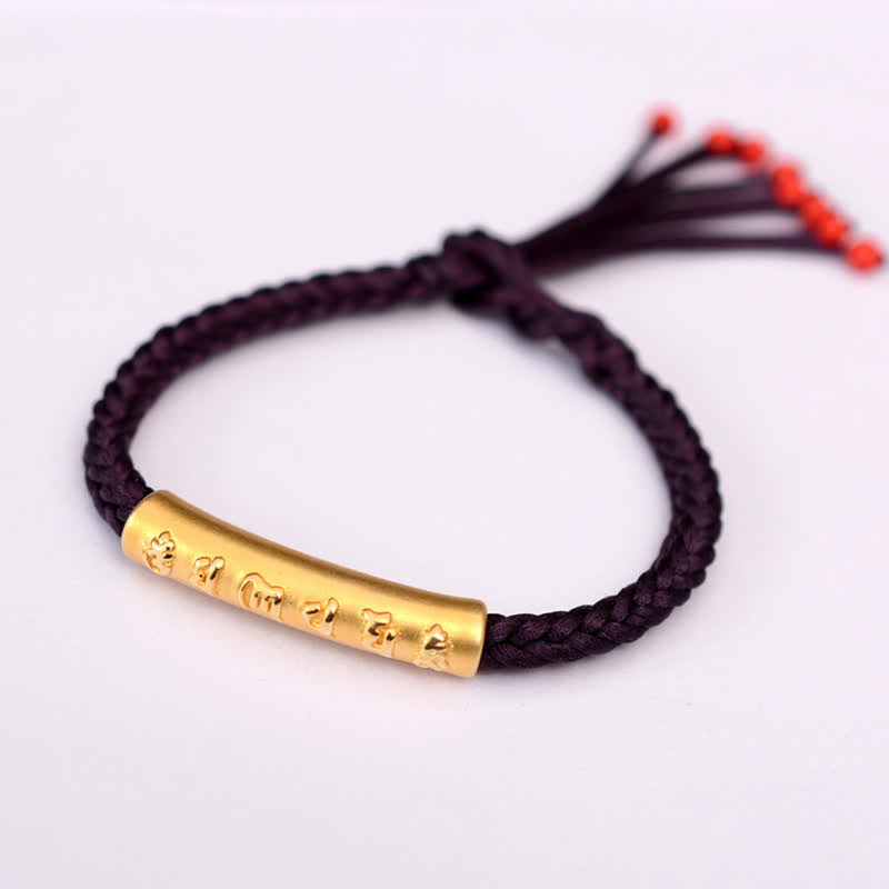 KarmaRipple's 999 Sterling Silver Om Mani Padme Hum Protection Strength String Bracelet p38