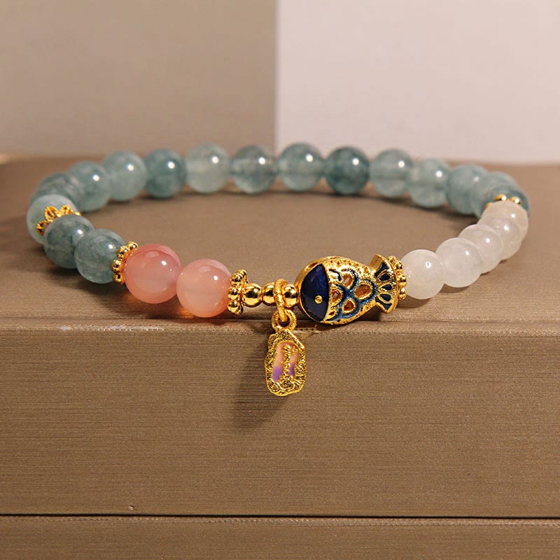 KarmaRipple's Jade Yanyuan Agate Ivory Jade Koi Fish Scripture Talisman Fortune Bracelet p10