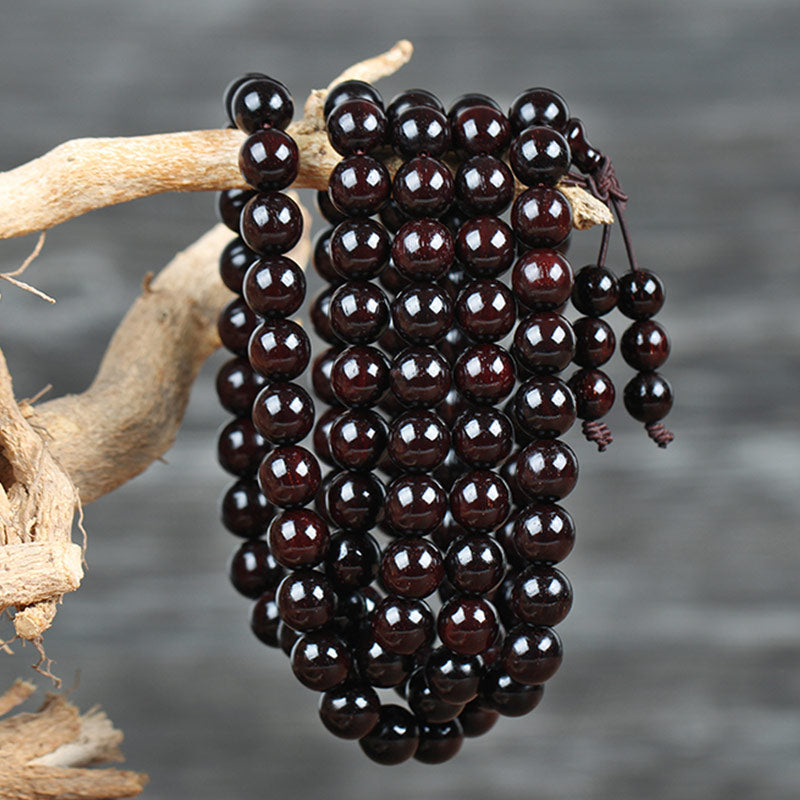KarmaRipple's Gold Star Small Leaf Red Sandalwood Chinese Knotting Protection Bracelet p11