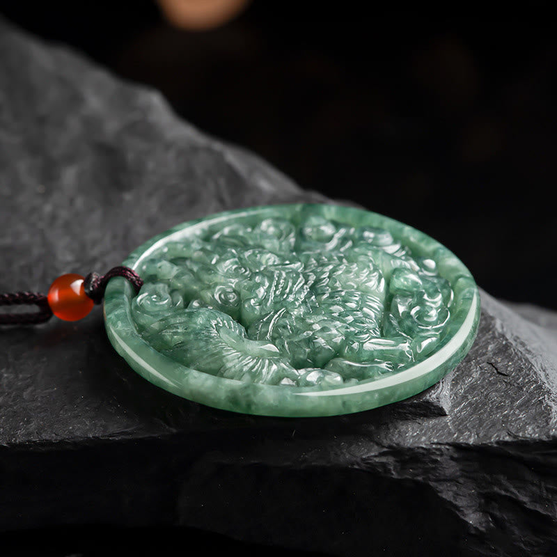 KarmaRipple's Authentic Jade Kirin Abundance String Pendant Necklace p3