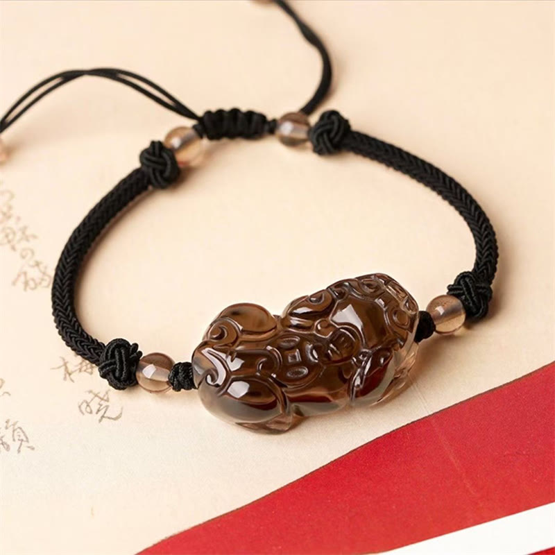 KarmaRipple's Authentic Obsidian Amethyst Citrine PiXiu Cooper Coin Wealth Bracelet p9