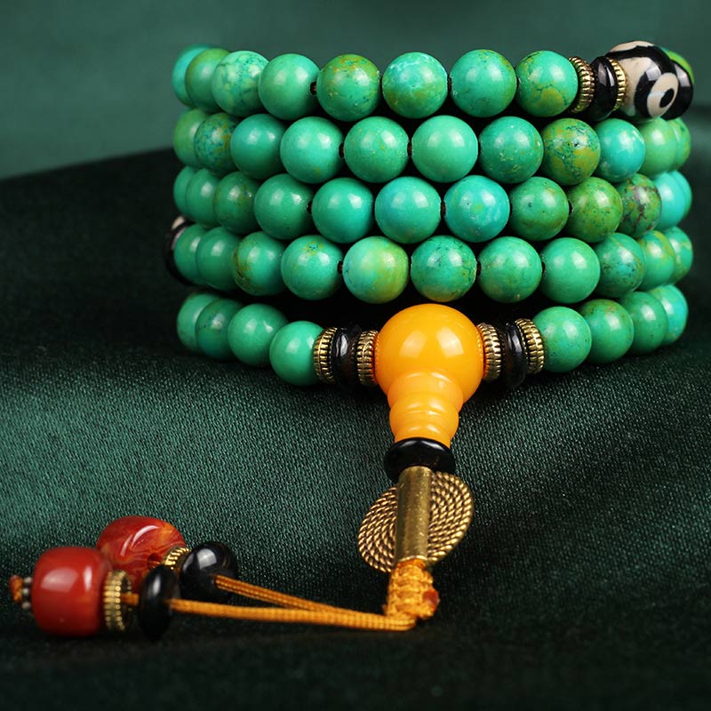 KarmaRipple's Tibetan Turquoise Mala Balance Pendant Bracelet p2
