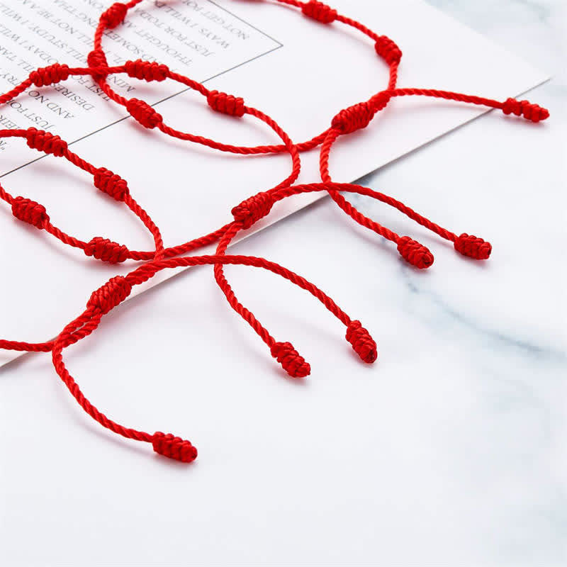 KarmaRipple's 4Pcs Evil Eye Seven Weave Red String Protection Bracelet p8