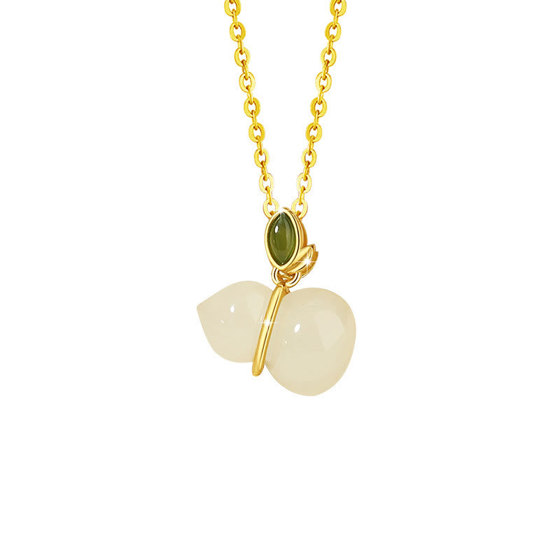 KarmaRipple's 925 Sterling Silver Hetian Jade Gourd Abundance Pendant Necklace p12