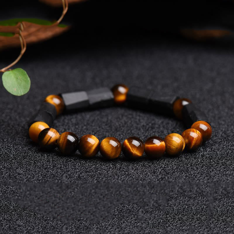 KarmaRipple's Authentic Black Tourmaline Tiger Eye Positive Bracelet p5