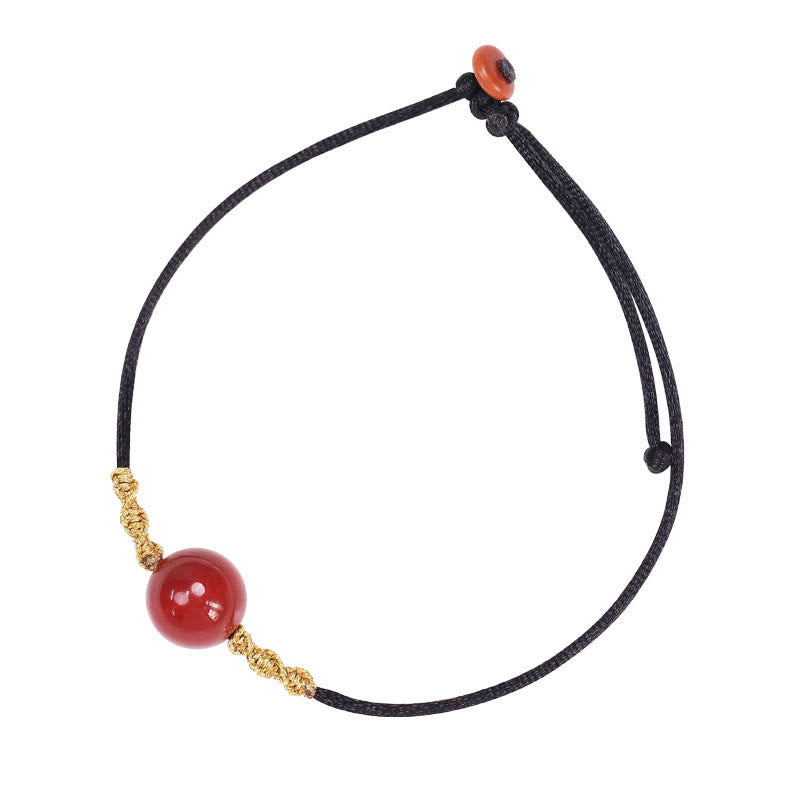 KarmaRipple's Authentic Red Agate Chalcedony Self-acceptance Confidence String Bead Bracelet Pendant Necklace p12