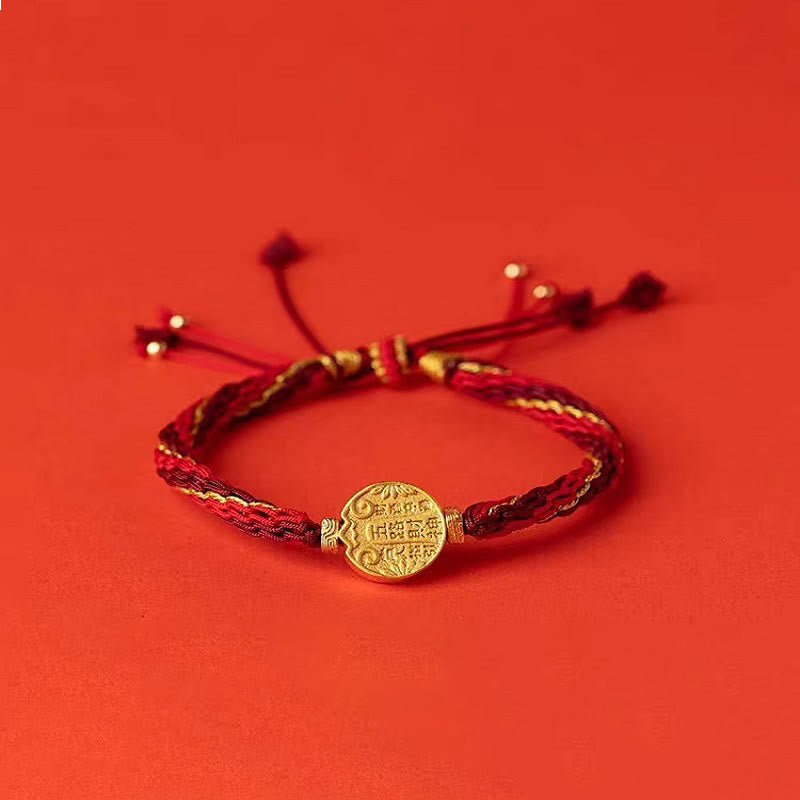 KarmaRipple's Five Directions Gods of Wealth Handmade Reincarnation Weave Protection String Braid Bracelet p3