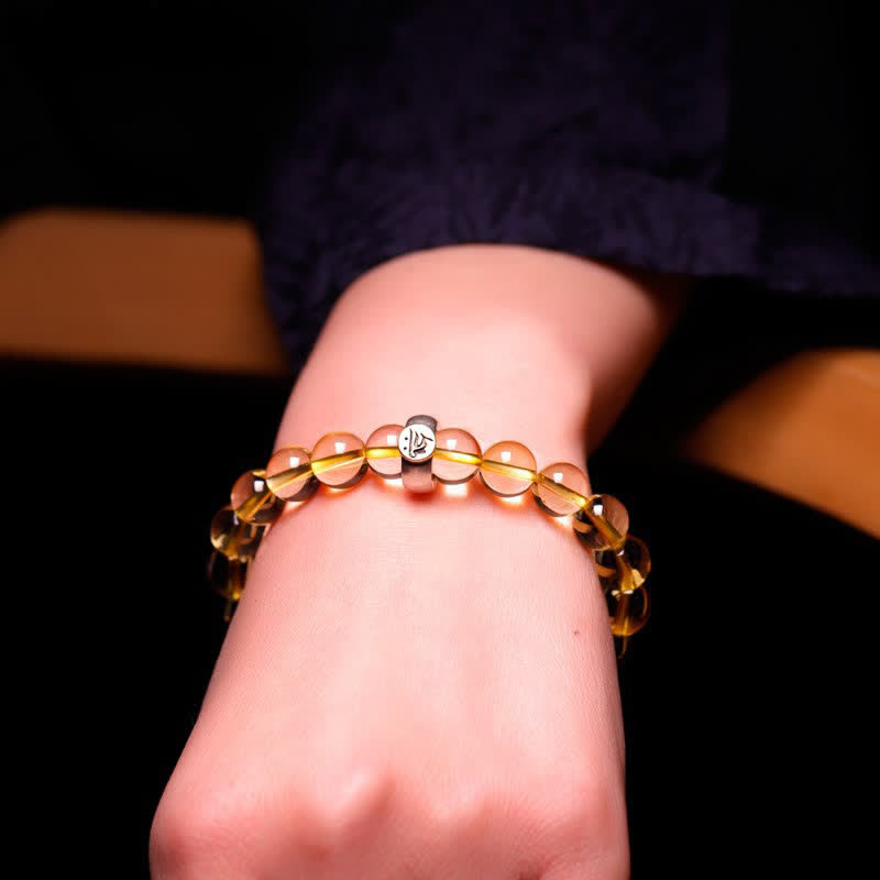 KarmaRipple's 925 Sterling Silver Chinese Zodiac Natal Buddha Citrine Protection Bracelet p6