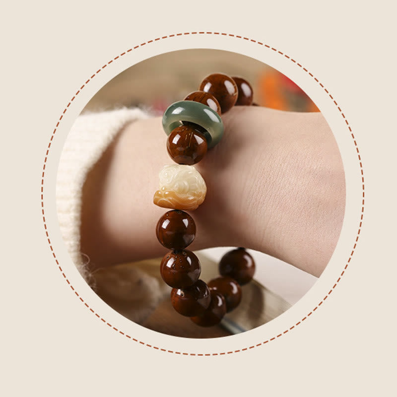 KarmaRipple's Purple Bodhi Seed Dancing Lion Wisdom Bracelet p7