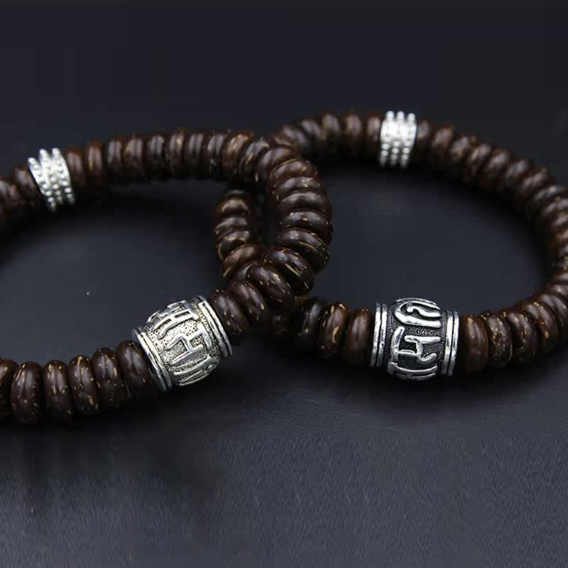 KarmaRipple's Authentic Tibetan Coconut Shell Om Mani Padme Hum Positive Bracelet p25
