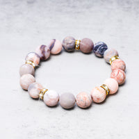 Bracelet de perles en jaspe zèbre pour équilibrer l'anxiété et le stress de KarmaRipple