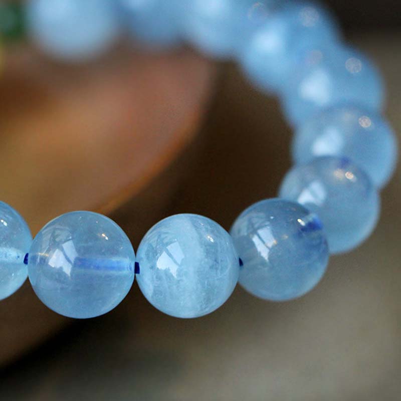 KarmaRipple's Authentic Aquamarine Amber Beadwork Serenity Balancing Bracelet p12