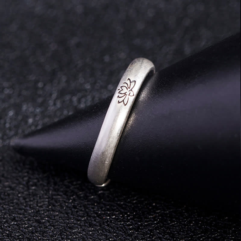 KarmaRipple's 925 Sterling Silver Lotus Flower Enlightenment Ring p5