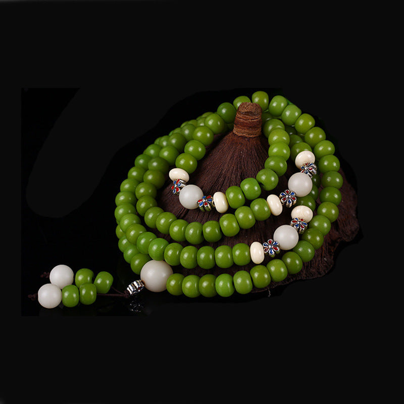 KarmaRipple's Cyan Bodhi Seed Mala 108 Beadwork Success Bracelet Pendant ( p2