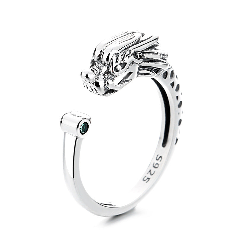 KarmaRipple's 925 Sterling Silver Year Of The Dragon Fortune Protection Adjustable Metal Ring p4