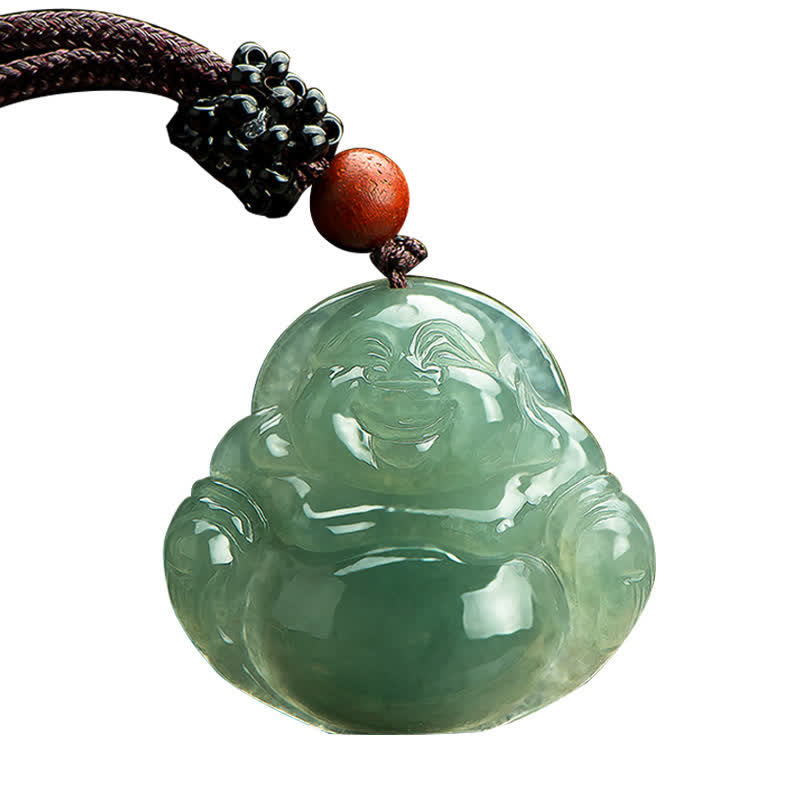 KarmaRipple's Laughing Buddha Jade Abundance String Pendant Necklace p8