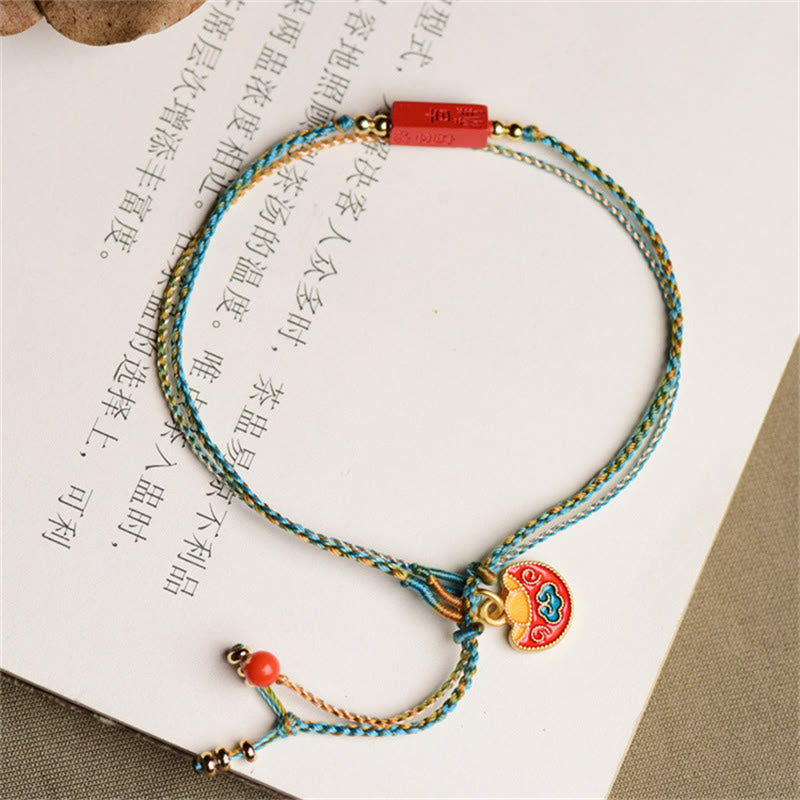 KarmaRipple's Handmade Cinnabar As one'shes Blessing Braid Double Layer Bracelet p7