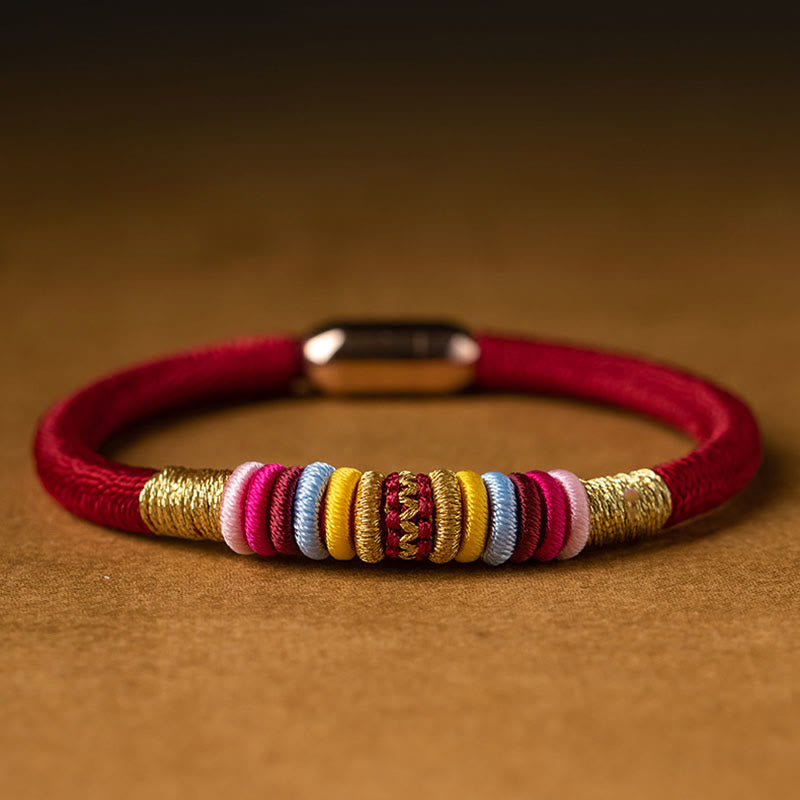 KarmaRipple's Tibetan Handmade King Kong Weave Protection Magnetic Buckle Woven Bracelet ( p9
