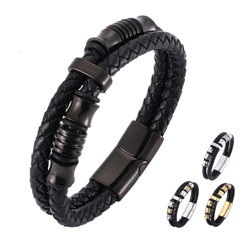 KarmaRipple's Layered Leather Weave Fortune Bracelet p6