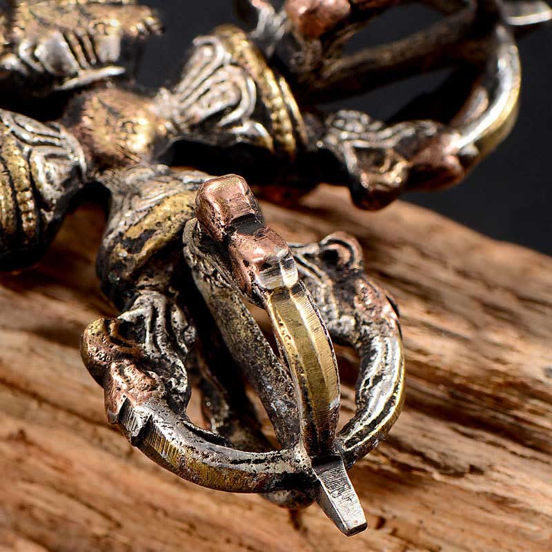 KarmaRipple's Tibetan Handmade 5 Prong Double Dorje Bronze Iron Thunderbolt Strength Vajra p3