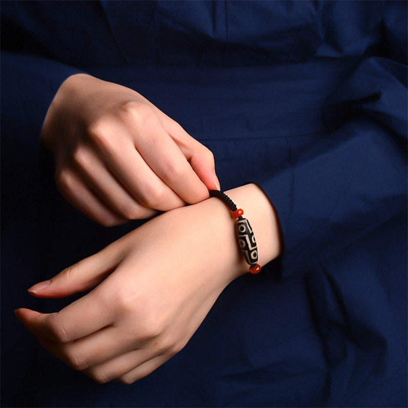KarmaRipple's Tibetan Nine-Eye Dzi Bead Prosperity String Bracelet p3