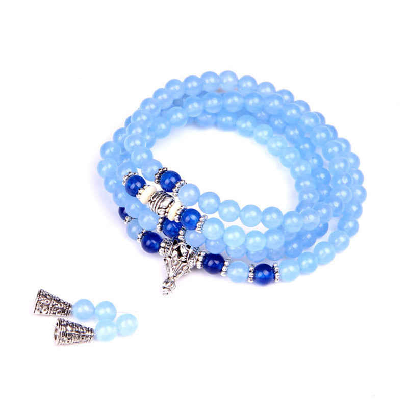 KarmaRipple's 108 Beadwork Blue Gemstone Balancing Bracelet Mala p11
