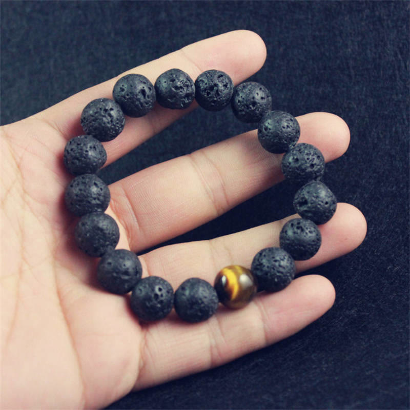 KarmaRipple's Lava Rock Tiger Eye Stone Peace Balancing Bracelet p5