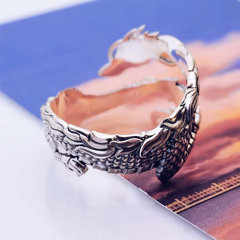 KarmaRipple's Vintage Dragon Pattern Protection Ring p5