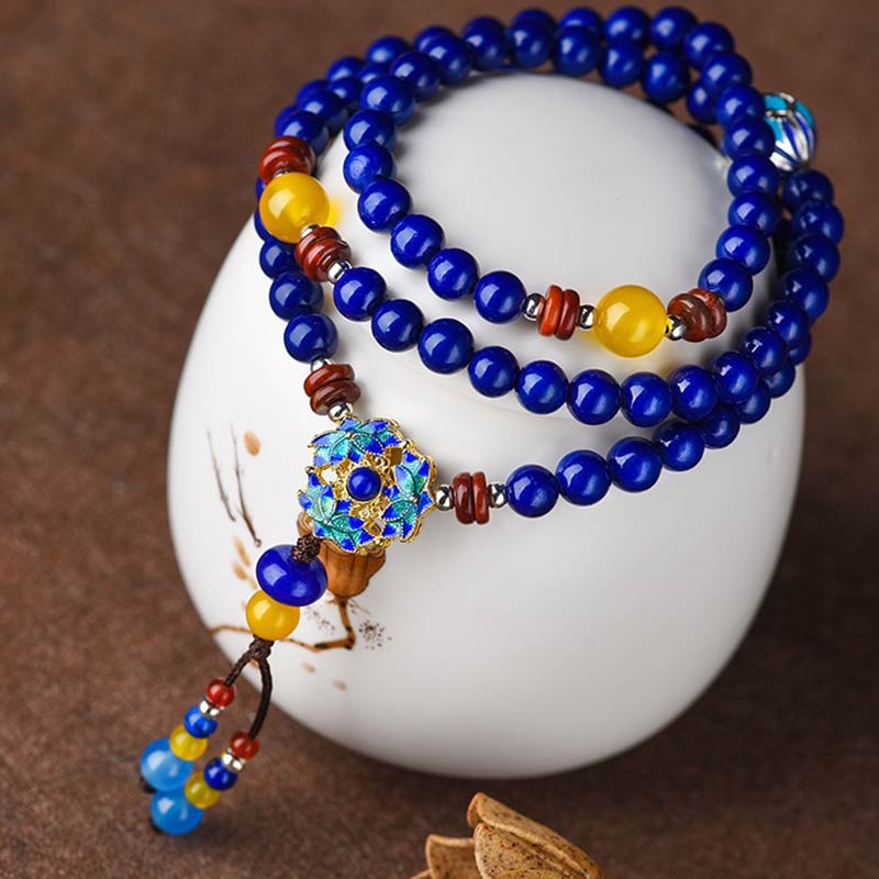 KarmaRipple's Lazurite Yellow Agate Positive Bracelet p6