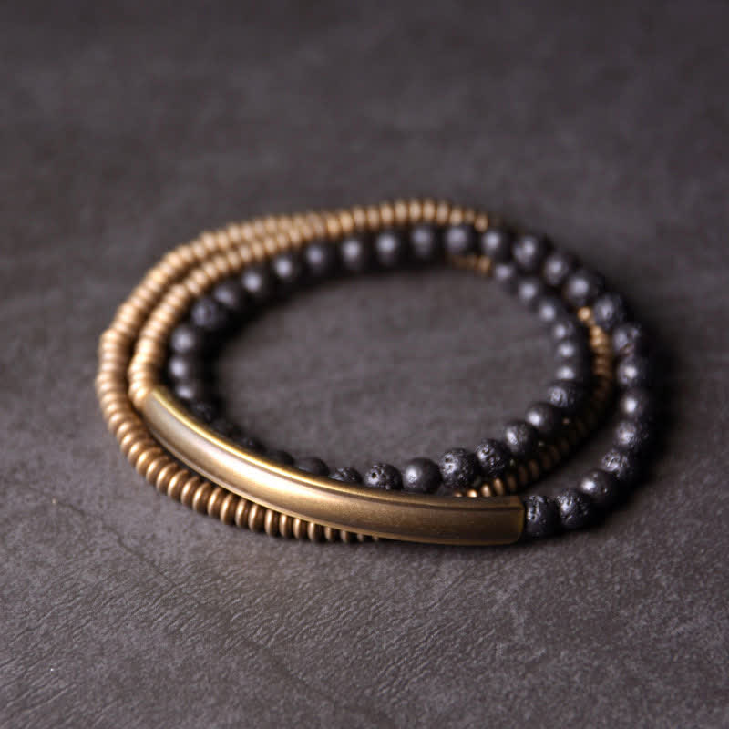 KarmaRipple's Vintage Lava Rock Bronze Support Bracelet p19