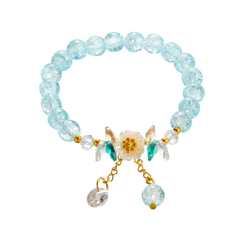 KarmaRipple's Simple Design Flower Talisman Glass Bead Bracelet p30