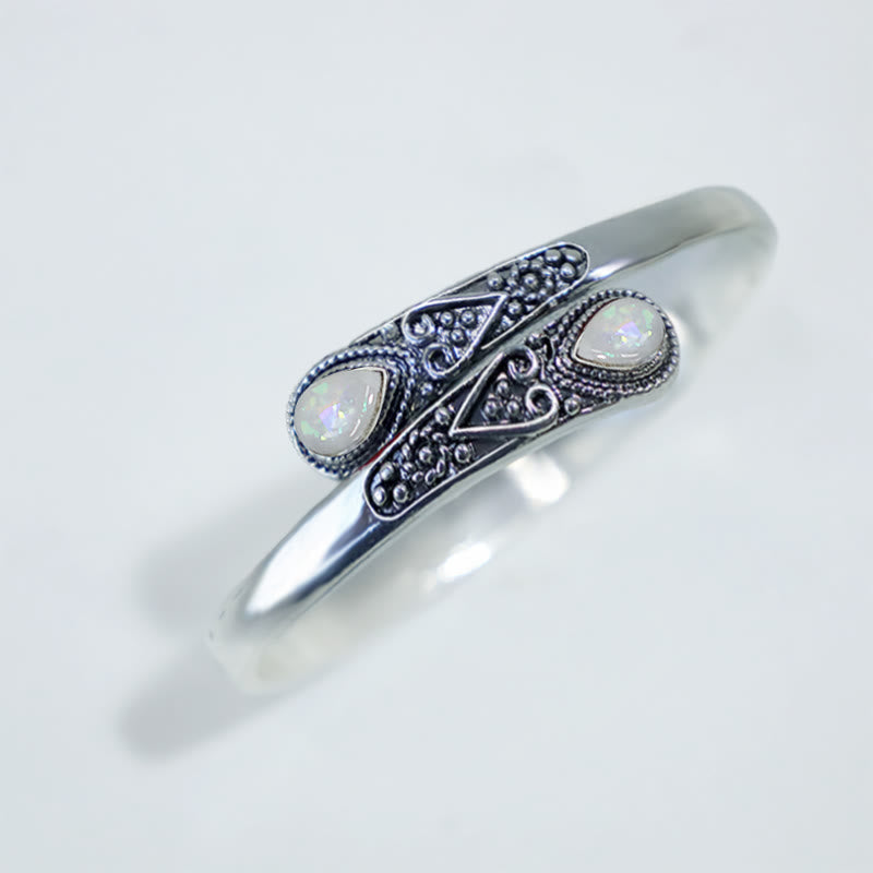 KarmaRipple's Zircon Water Drop Pattern Balancing Cuff Bracelet Bangle p7