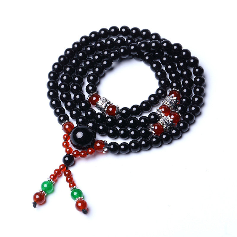 KarmaRipple's 108 Beadwork Authentic Black Obsidian Tiger Eye Mala Bracelet p19