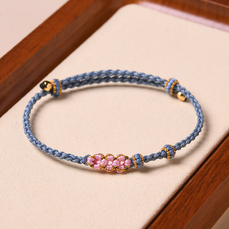 KarmaRipple's Handmade Peach Blossom Protection Woven Rope Bracelet p17