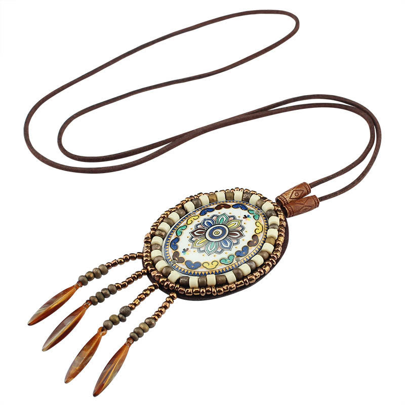 KarmaRipple's Mandala Pattern Beadwork Creativity Pendant Necklace p9