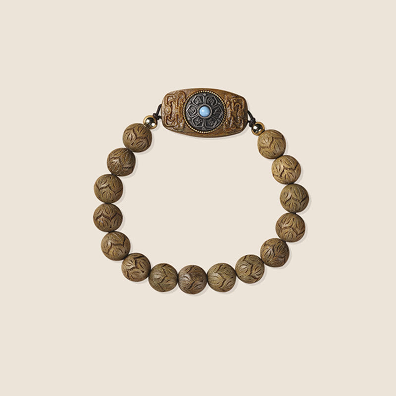 KarmaRipple's Green Sandalwood Ebony Wood Sandalwood Om Mani Padme Hum Soothing Bracelet p9