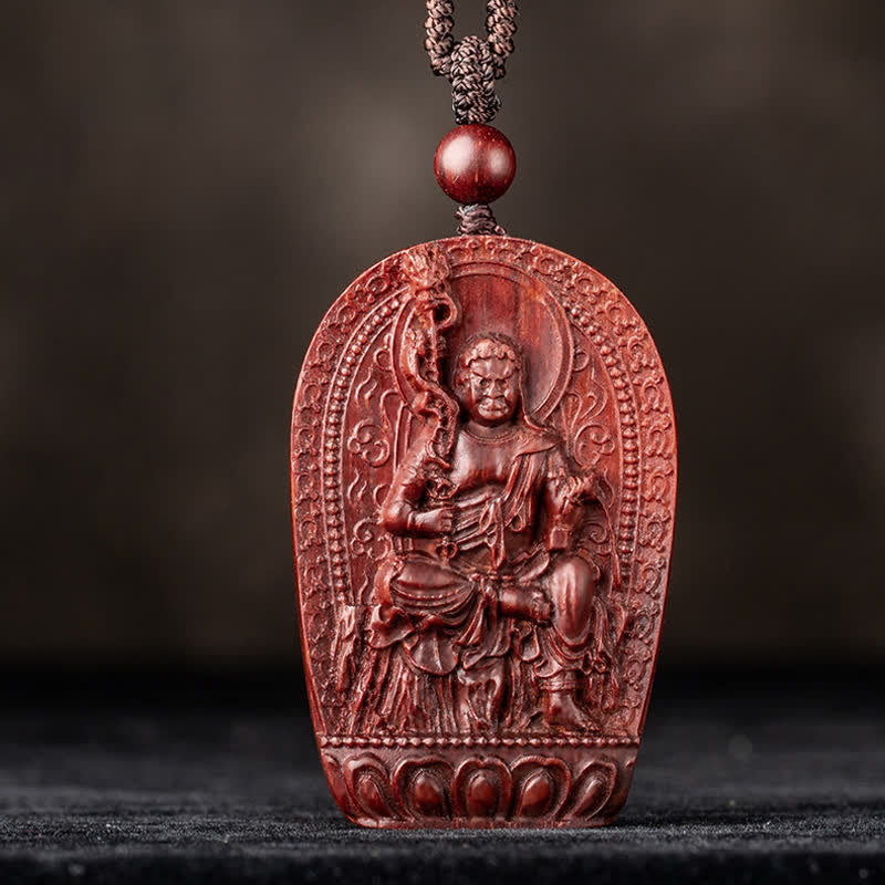 KarmaRipple's Chinese Zodiac Natal Buddha Small Leaf Red Sandalwood Lotus Protection Pendant Necklace p7