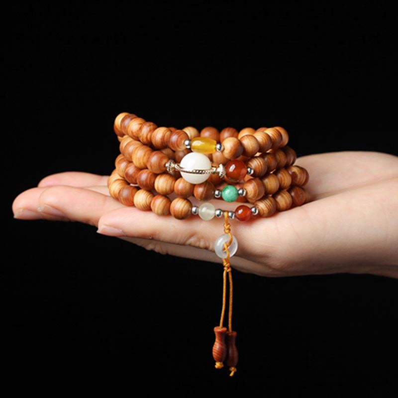 KarmaRipple's Tibetan Rosewood Mala Balancing Pendant Bracelet p9
