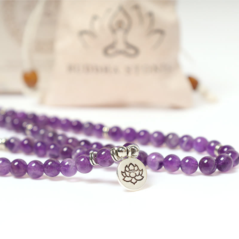 KarmaRipple's Authentic Amethyst Purification Mala Bracelet p9