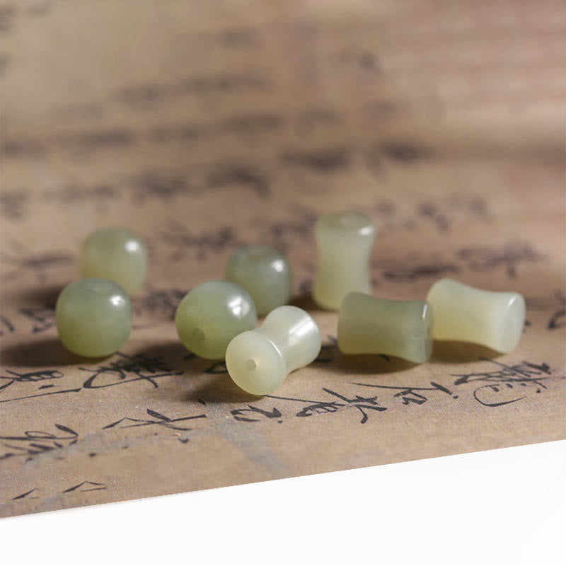 KarmaRipple's Authentic Abelia Biflora Wood Hetian Jade Bamboo Bead Warding Off Evil Spirits Bracelet p8