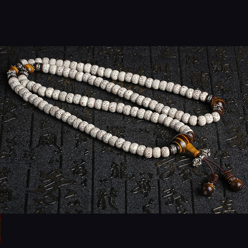 KarmaRipple's Handmade Tibetan Tiger Eye Bodhi Seed Peace Bracelet p4