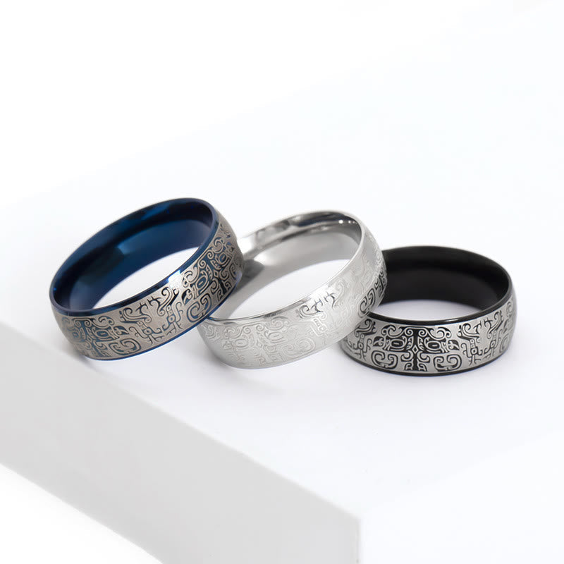 KarmaRipple's Fortunate Mythological Creature Taotie Wealth Titanium Steel Ring p5
