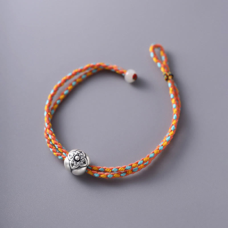 KarmaRipple's 999 Sterling Silver Persimmon Fortune Multicolored Woven Bracelet p10