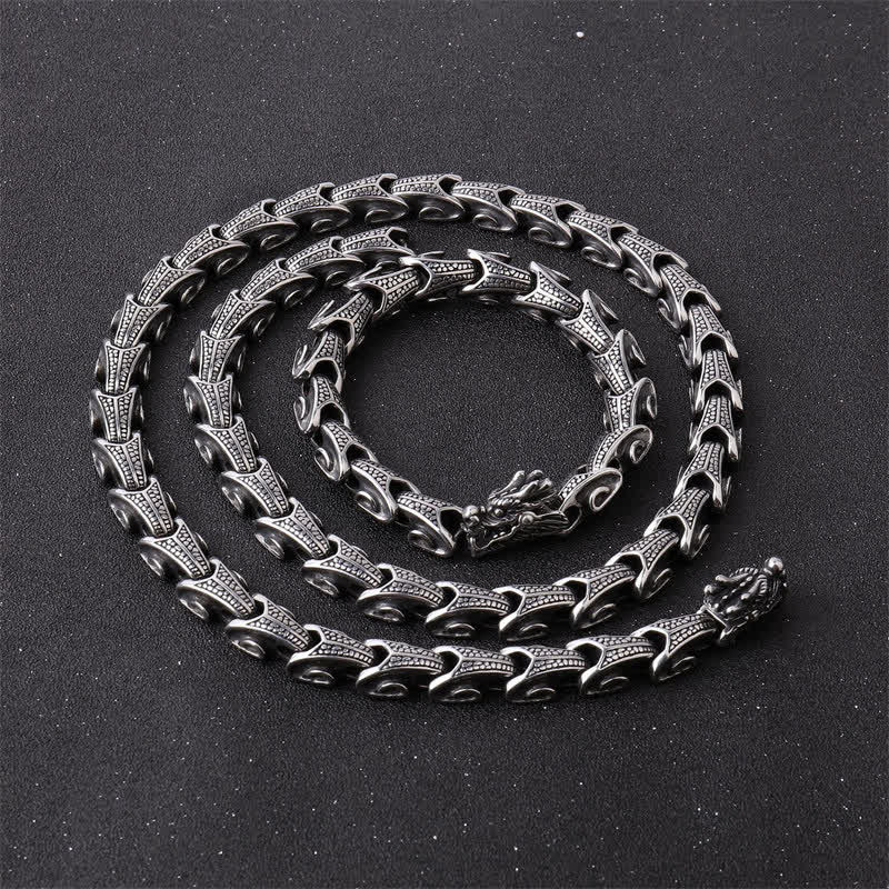 KarmaRipple's Dragon Pattern Titanium Steel Protection Pendant Necklace Bracelet p6