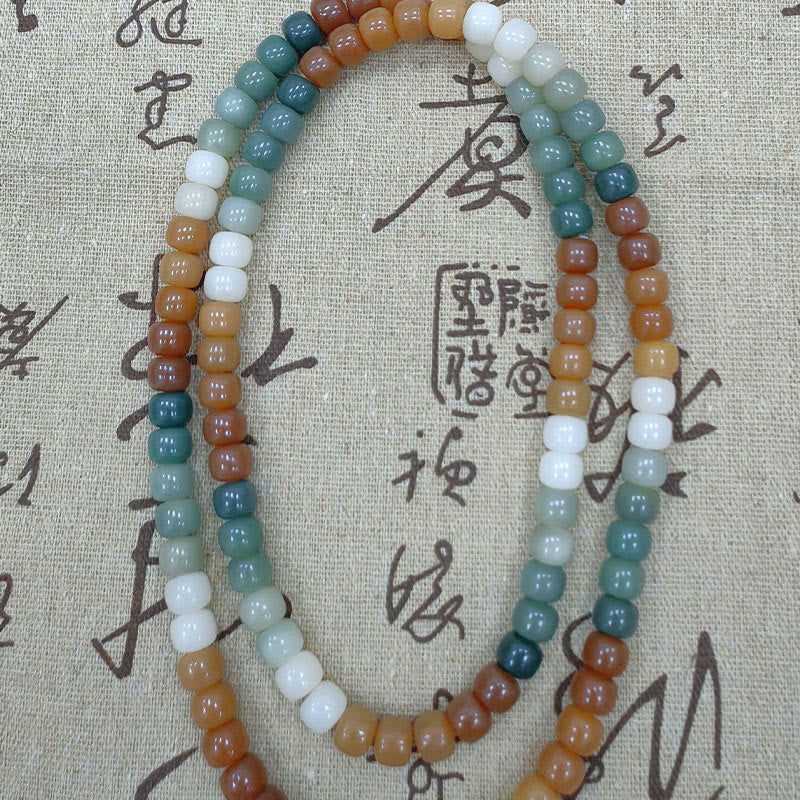 KarmaRipple's 108 Mala Beadwork Gradient Bodhi Seed Green Tara Buddha Engraved Peace Balance Bracelet p9