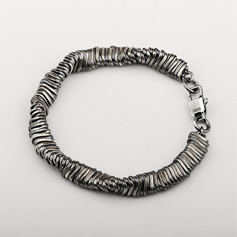 KarmaRipple's 925 Sterling Silver Vintage Twisted Design Wealth Balancing Chain Bracelet p6