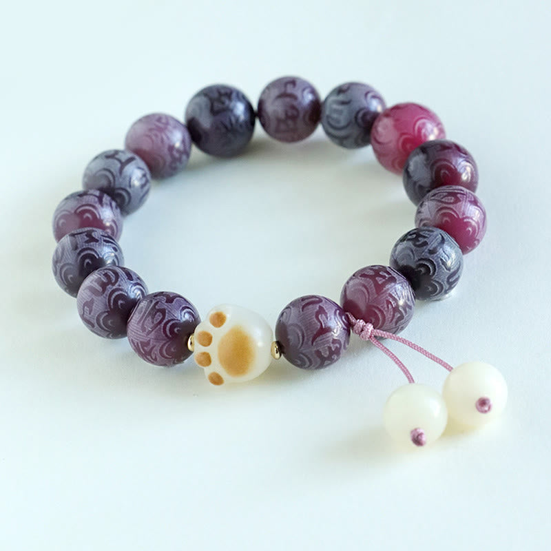 KarmaRipple's Bodhi Seed Om Mani Padme Hum Carved Balance Bracelet p21