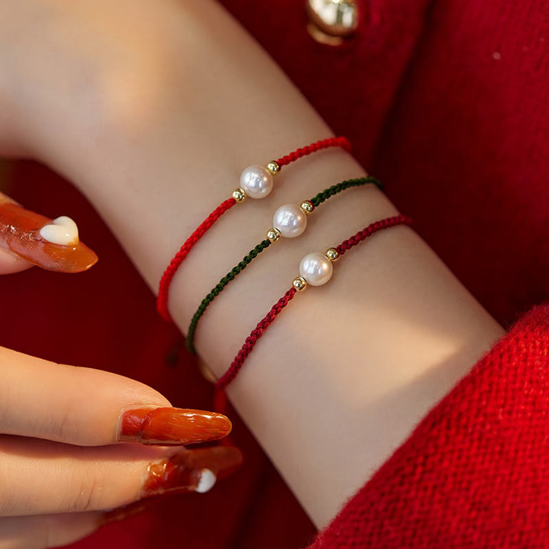 KarmaRipple's Authentic Pearl Bead Fortune Braid String Bracelet p8